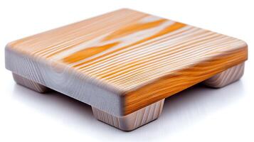 Close-up view of a smooth wooden pallet with natural grain patterns, showcasing craftsmanship photo