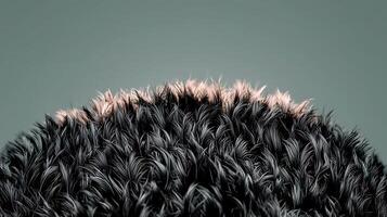 Close-up view of a textured, fluffy surface resembling fur against a soft gradient background photo
