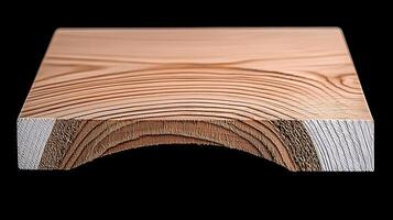 Close-up view of a smooth wooden cutting board showcasing natural grain patterns and edges photo