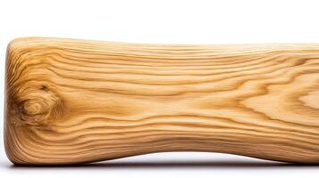 Close-up view of a polished wooden plank showcasing natural grain patterns and texture photo