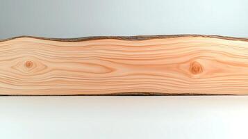 Close-up view of a smooth wooden plank showcasing natural grain patterns and edges photo
