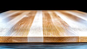 Close-up view of a polished wooden surface showcasing natural grain patterns and textures 1 photo