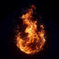 Abstract Burning Fire with Smoky Swirls and Fiery Hues photo
