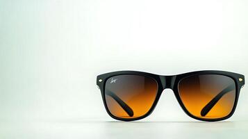 Stylish sunglasses with gradient lenses placed on a minimalist background, highlighting design photo