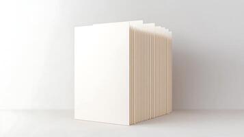 Stacked blank sheets of paper arranged neatly on a clean surface, ideal for office use photo