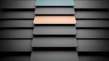 Stacked geometric panels in varying shades create a modern aesthetic for design applications photo