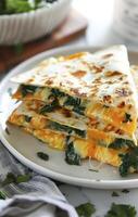 Chicken quesadillas with spinach and cheese photo