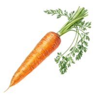 A carrot with leaves on top isolated on a transparent background png