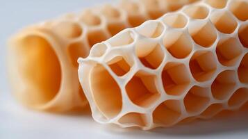 Close-up of intricate honeycomb structure showcasing natural patterns and textures photo