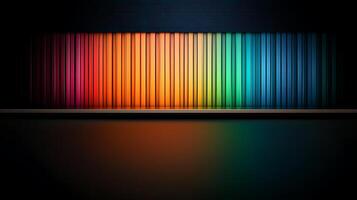 Vibrant Color Spectrum Displayed on a Dark Background with a Smooth Surface Reflection photo