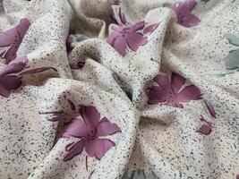 Seamless floral fabric pattern, motif and background with summer and autumn flower photo