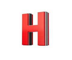 Vibrant Red Capital Letter H Gleams With Its Sleek Design Bold Font With Sharp Edges 3D Illustration png
