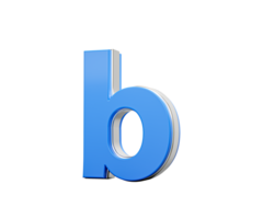 Blue Small Letter b Alphabet b Gleams With Its Sleek Modern Design With Sharp Edges 3D Illustration png