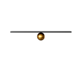A Black Balanced Seesaw On Golden Fulcrum Symbolizes Leverage And Equilibrium. 3D Illustration png