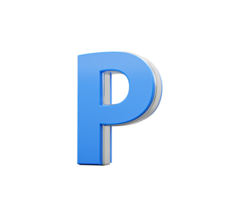 Blue Capital Letter P Gleams With Its Sleek Modern Design Bold Font With Sharp Edges 3D Illustration png