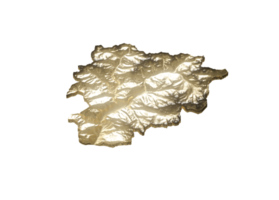 Andorra Map Golden Metallic Texture Map Black 3D Illustration png