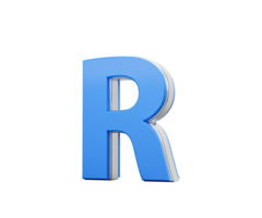 Blue Capital Letter R Gleams With Its Sleek Modern Design Bold Font With Sharp Edges 3D Illustration png