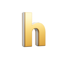 Shiny Golden Small Letter h Gleams With Its Sleek Modern Design With Sharp Edges 3D Illustration png