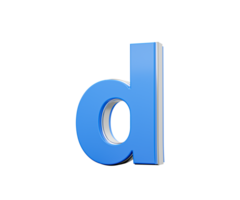 Blue Small Letter d Alphabet d Gleams With Its Sleek Modern Design With Sharp Edges 3D Illustration png