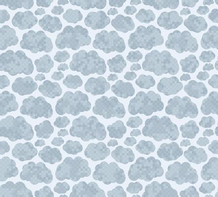Seamless pixel background with clouds.
