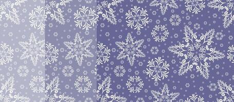 Set seamless backgrounds with snowflakes. vector