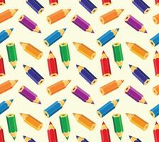 Seamless background with colored pencils. vector