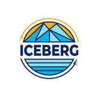 Iceberg Logo Modern Design with Iceberg elements Circle with Encircling Arrows symbolizes Circulation and Balance of Nature. vector
