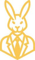 a rabbit logo wearing a suit vector