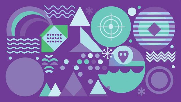 A colorful and abstract background with various shapes and patterns. Abstract shape poster background design. vector