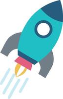 A rocket is flying through the sky vector