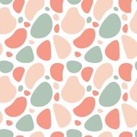 Seamless pattern with abstract spots in pastel orange and green tones. illustration vector