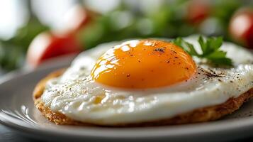 A fried egg on a plate photo