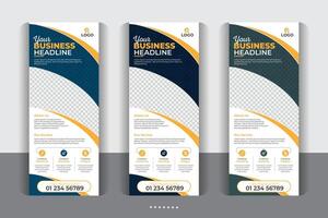 Creative luxury unique layout Large size vertical display banner, Modern and stylish rollup banner design, modern creative rollup, unique pull up banner template design. vector
