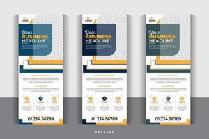 Vertical display banner, Creative rollup banner design, modern creative rollup, unique pull up banner template design. vector