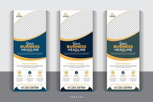 Creative modern unique layout Large size vertical display banner, Modern and stylish rollup banner design, luxury creative rollup, unique pull up banner template design. vector