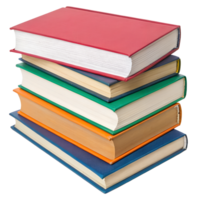Stack of Colorful Books Isolated on Transparent Background Education and Learning Concept png