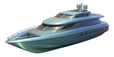 Ultra-Modern Yacht Concept with Multi-Level Structure 3D Render On Transparent Background png