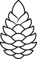 Simple Pine Cone Outline - Autumn and Fall Illustration vector