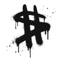 Spray painted graffiti currency in black over white. Drops of sprayed dollar icon. isolated on white background. vector