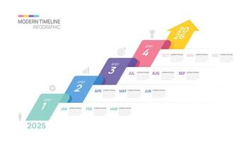 Business step timeline infographic arrow template. element timeline diagram calendar, infographics. vector