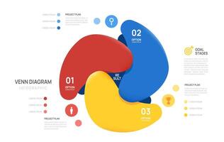 Venn diagram infographic chart template for business start up presentation. vector