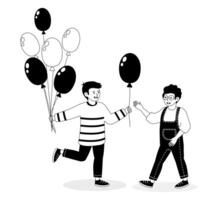 Children enjoying playtime with balloons in a cheerful setting vector
