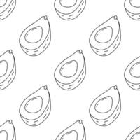 Decorative pattern featuring avocados on a white background vector