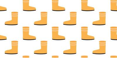 Bright yellow rubber boots in a playful and fun pattern on a white background vector