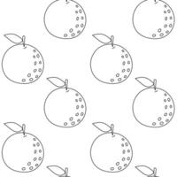 Simple line drawing of oranges on a white background suitable for coloring activities vector