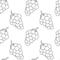 Grape clusters pattern design with detailed outlines for backgrounds and textiles vector
