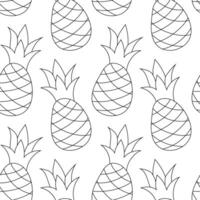 Pineapple pattern design featuring repeated outlines on a simple white background vector