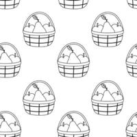 Pattern design featuring baskets filled with pears on a white background vector