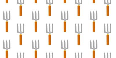 Fork pattern design featuring silver prongs and orange handles on a white background vector