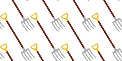 Garden tools arranged in a repeating pattern on a clean white background vector